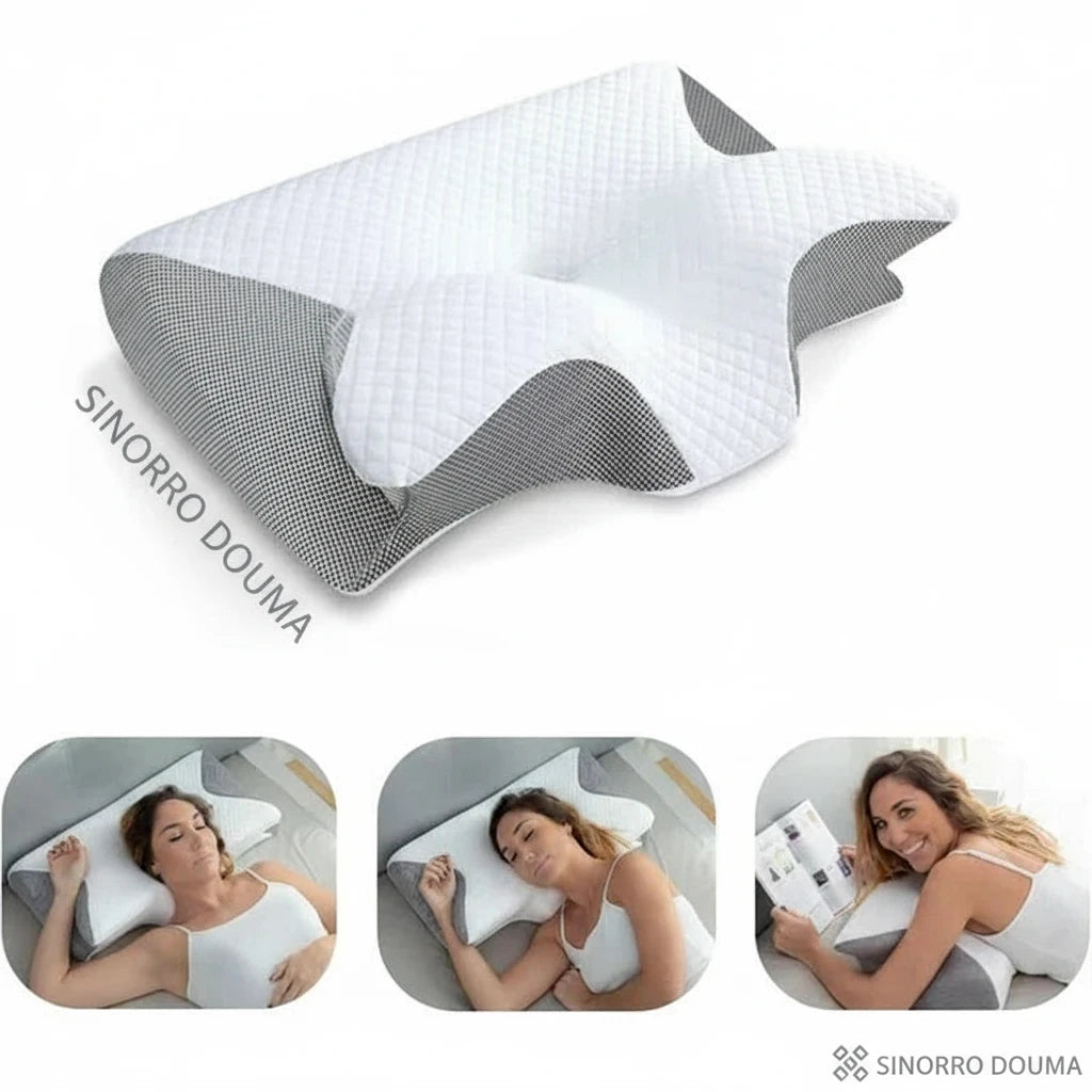 Oreiller Cervical DoumaSI - Mousse à Mémoire de Forme Anti-Ronflement