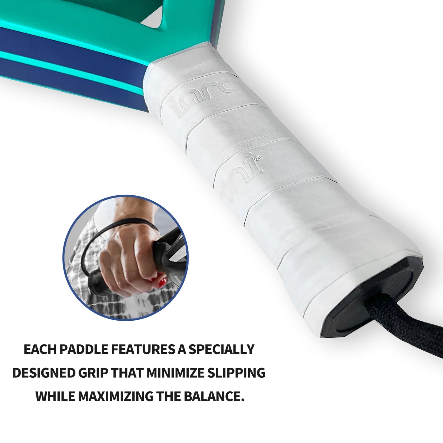 Raquette de Padel IANONI, Surface en Fiber de carbone avec noyau en mousse flexible à mémoire EVA, raquettes de Tennis légères